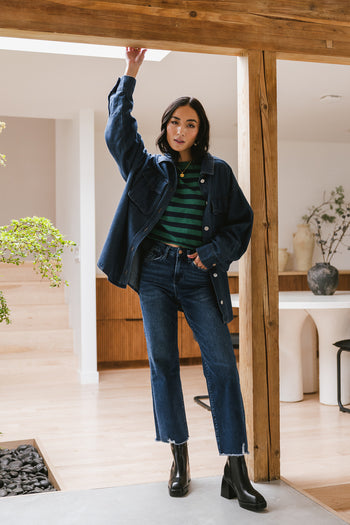 Striped top in green 