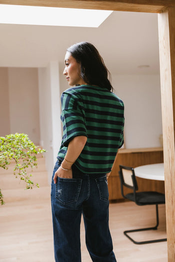 Short sleeves button up in green 