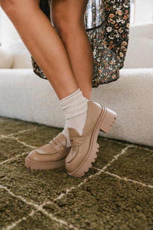 Nikia Platform Loafers in Taupe