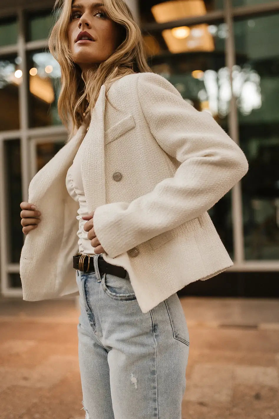 textured blazer 