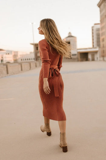 midi tie waist on midi dress