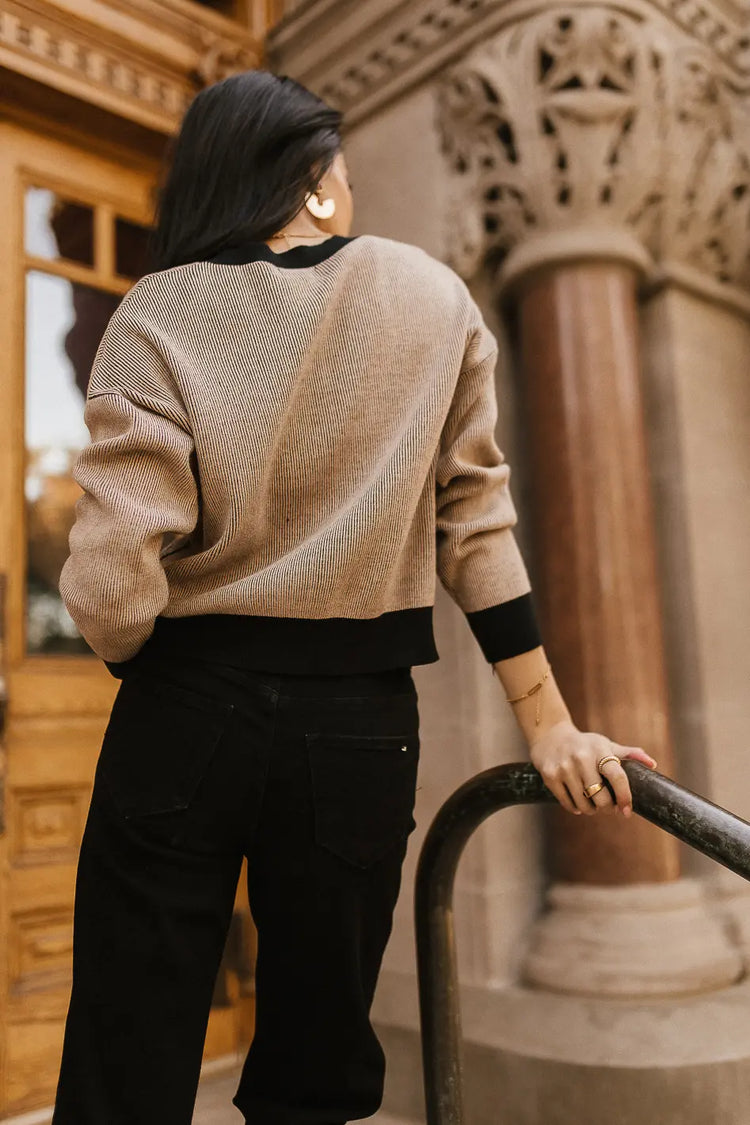 Long sleeves sweater in brown 