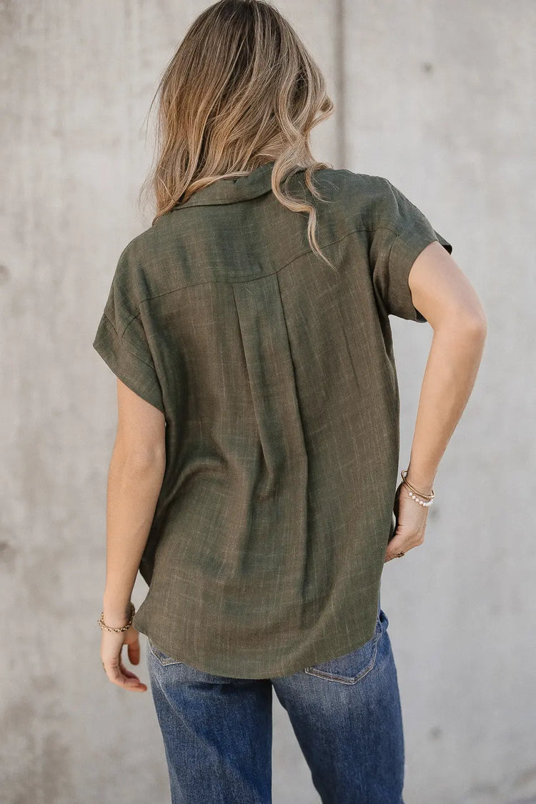Woven top in green 