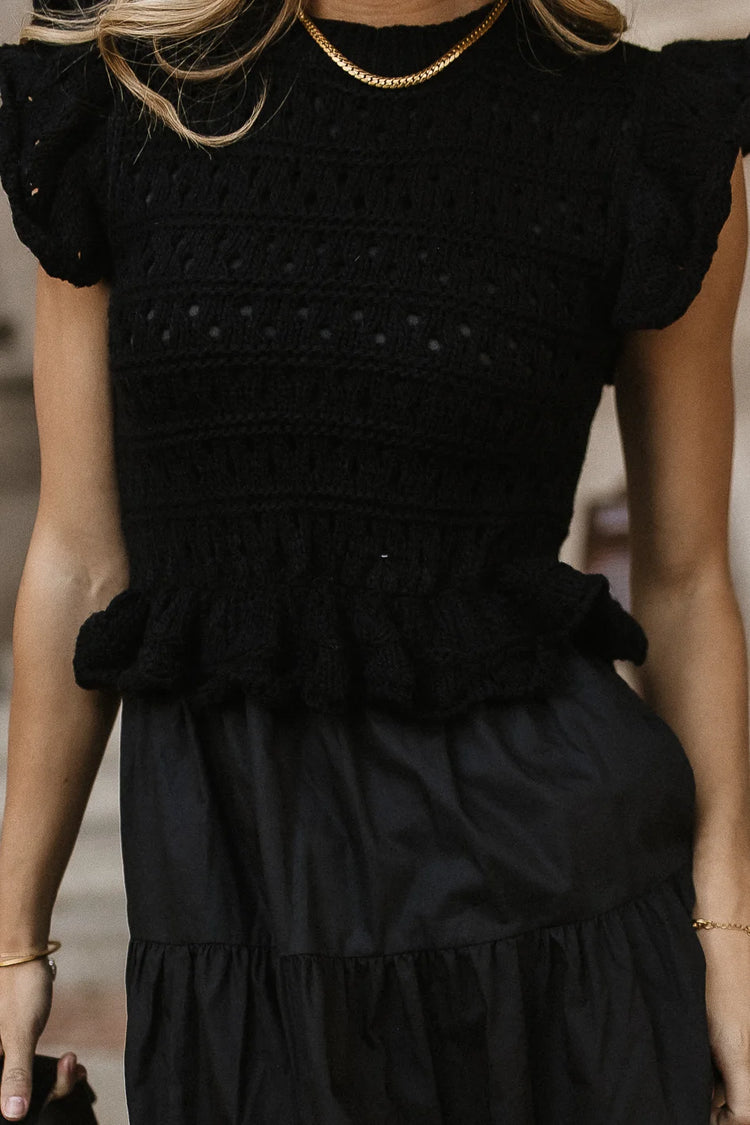 Crochet design top in black 