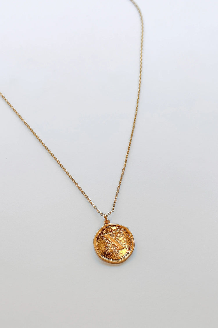 Gold initial necklace 