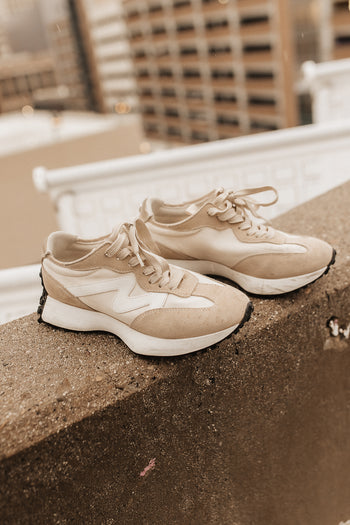 natural sneakers with black gumsole 