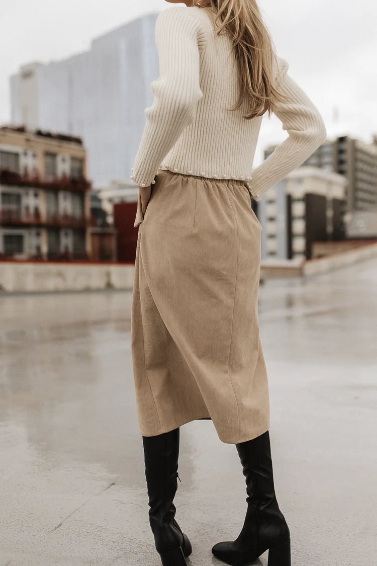 Corduroy skirt beige clearance