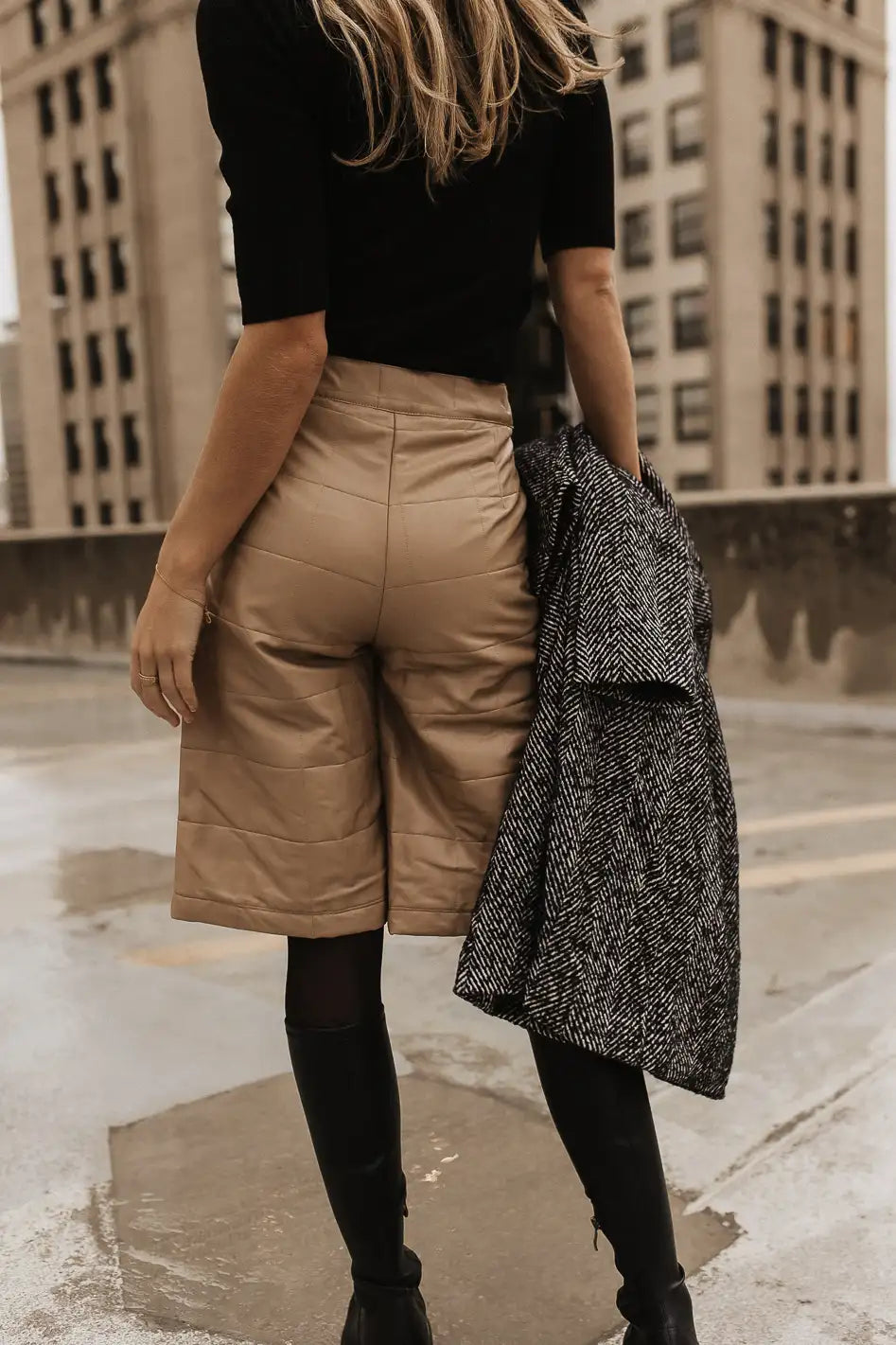 Quilted Vegan Leather Bermuda Shorts - FINAL SALE | böhme