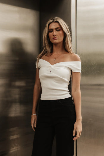 Off shoulder top in cream 