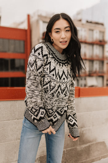 printed aztec sweater