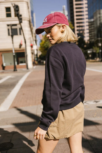 Long sleeves graphic sweatshirt in navy 
