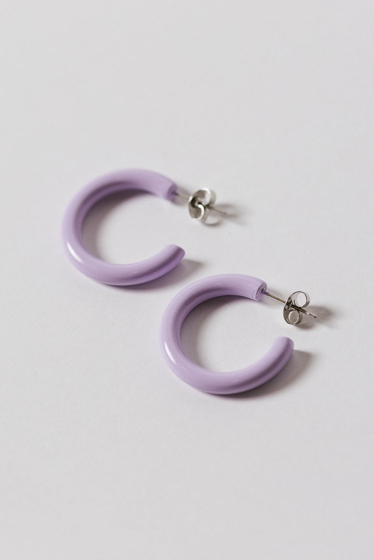 Light purple hoop earrings 
