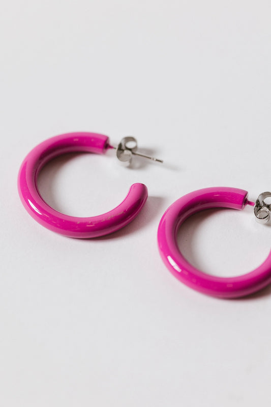 Circle pink earrings 