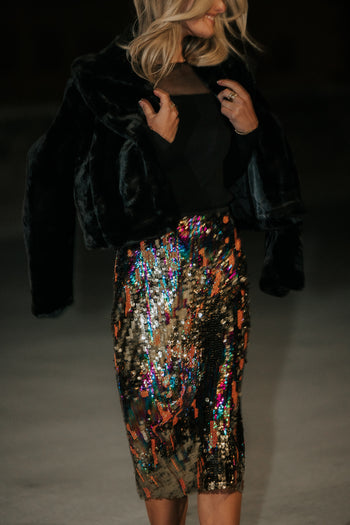 rainbow sequin skirt