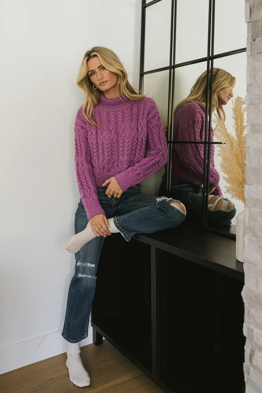 Long sleeves sweater in purple