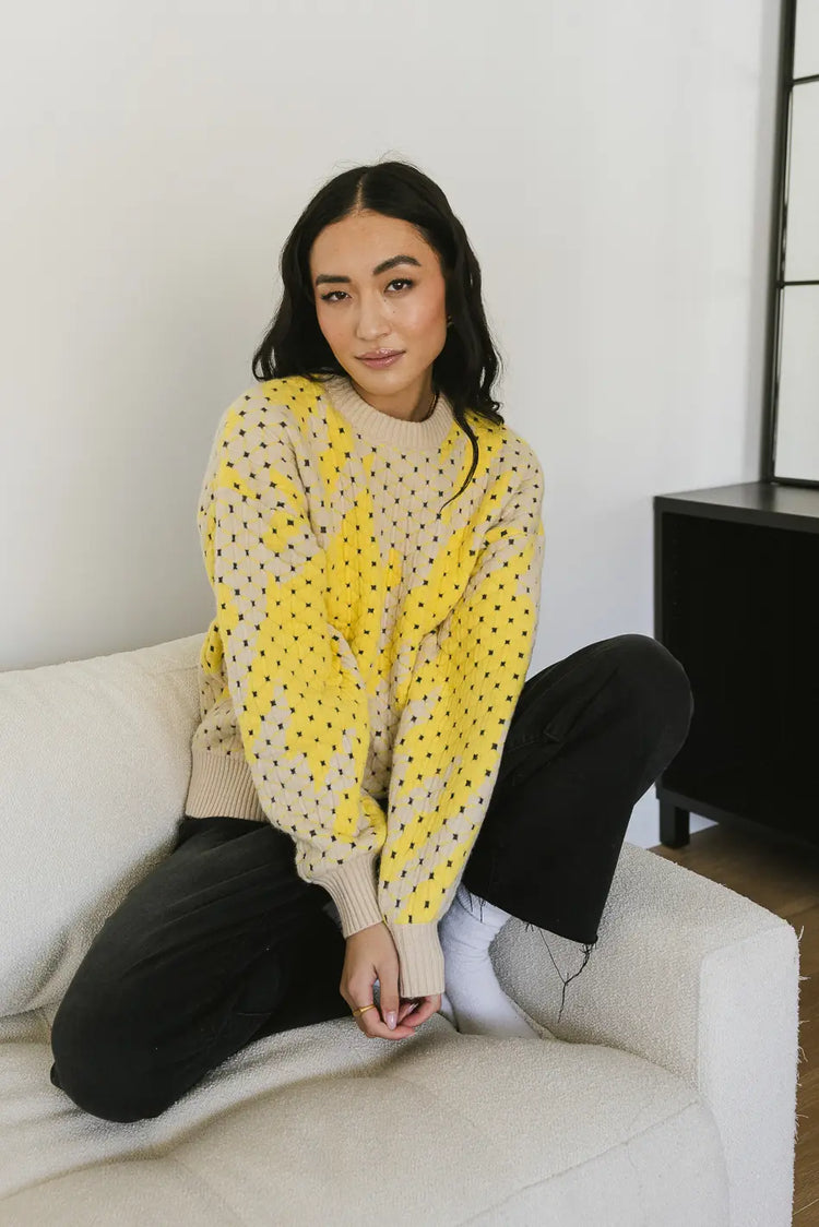 long sleeve yellow sweater
