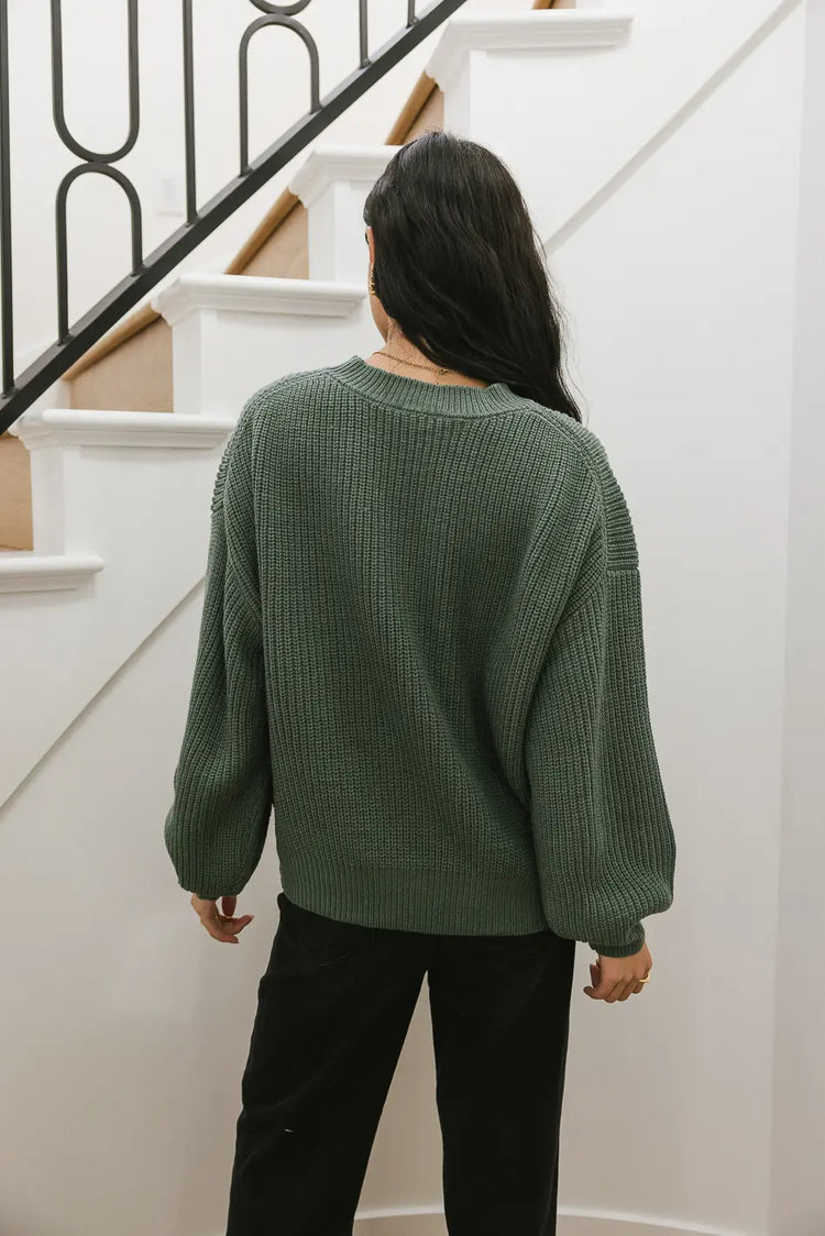 Long sleeves sweater in green 