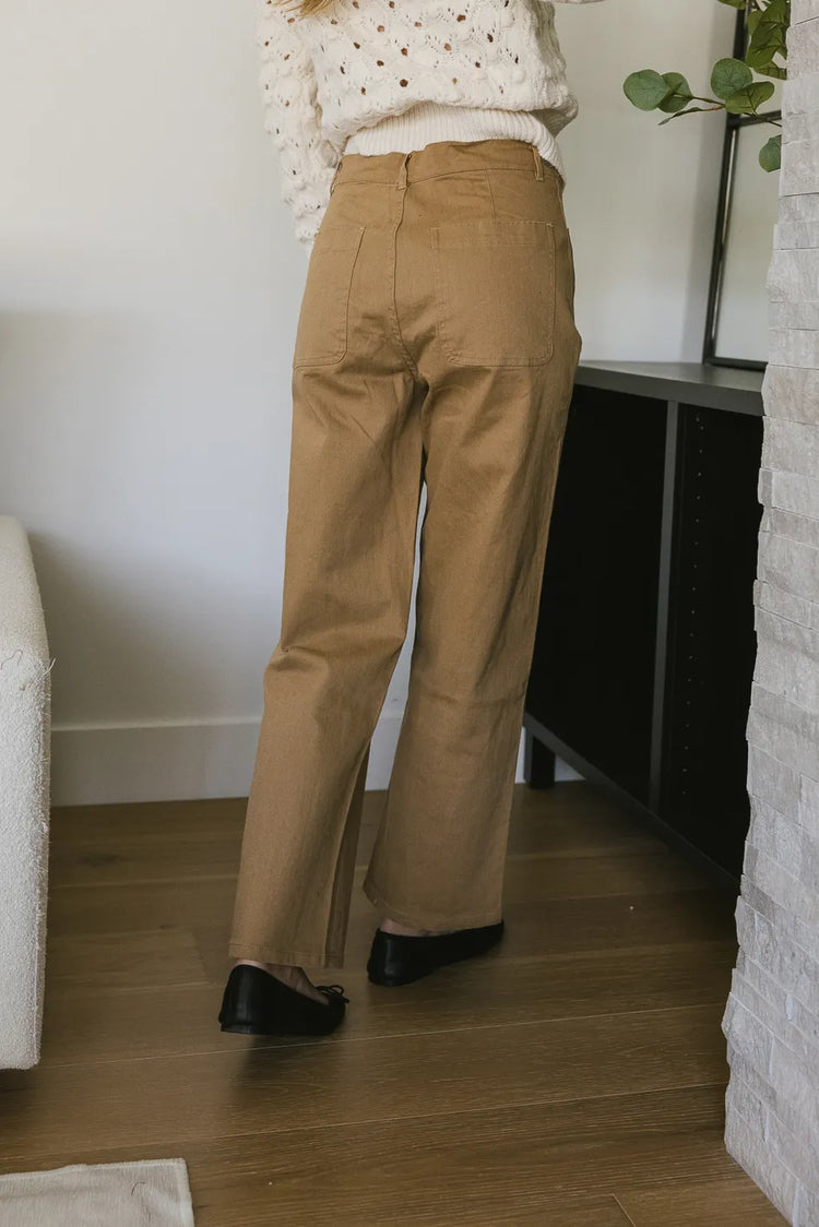 straight leg pants in brown