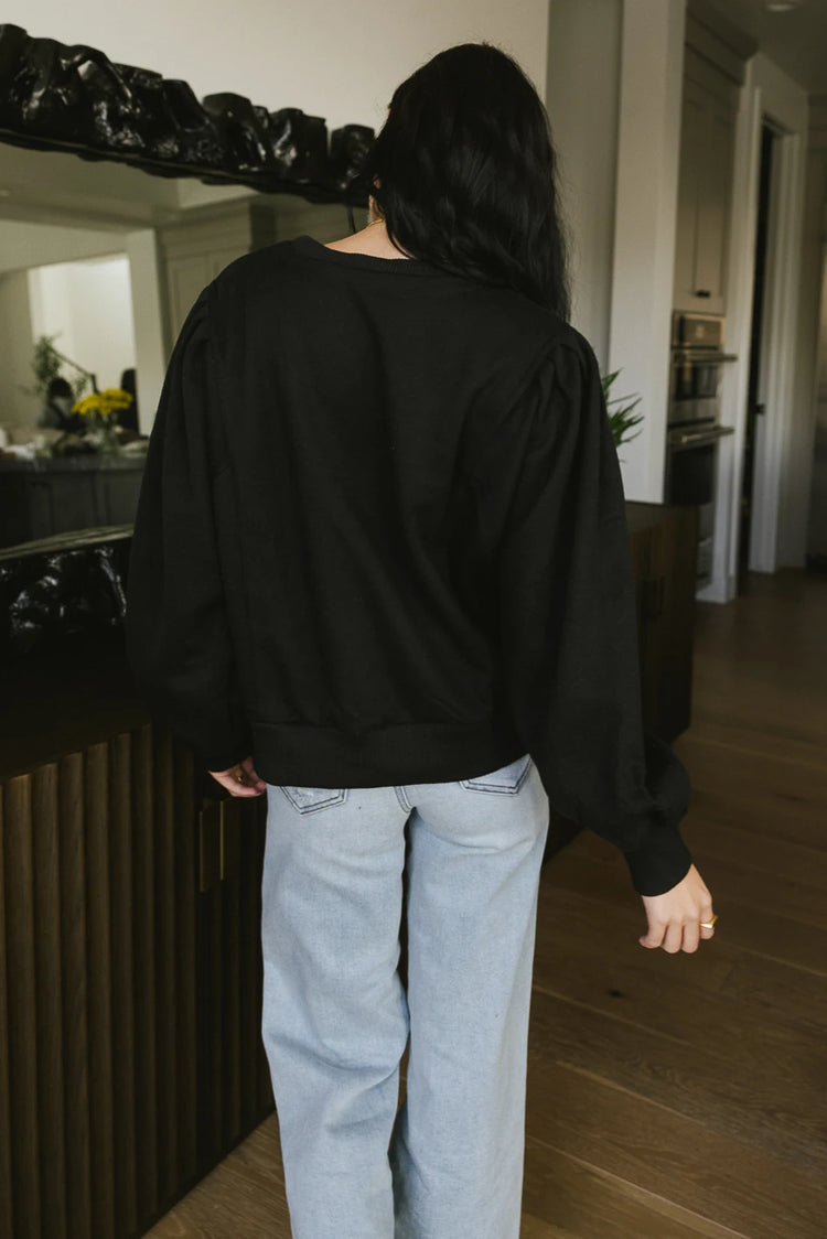 Knit sweatshirt in black 