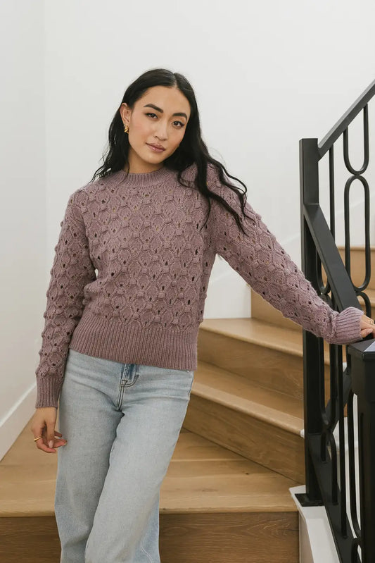 lavender knit sweater 