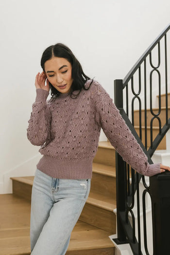 purple long sleeve sweater