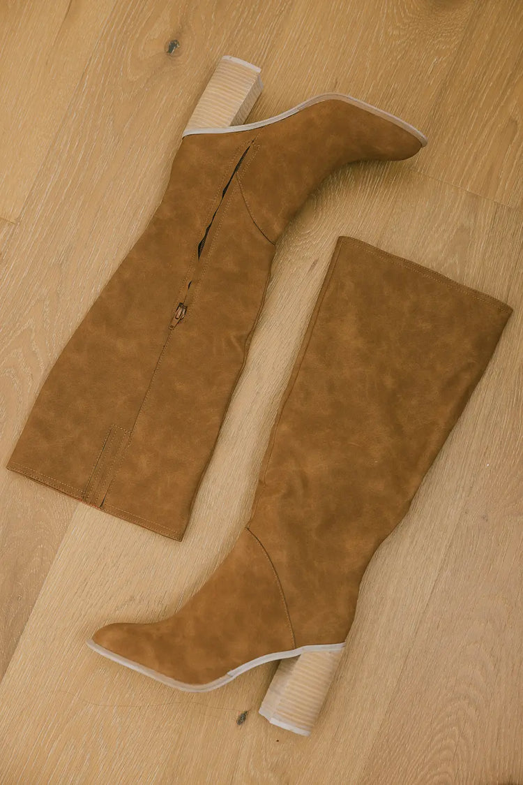 3.75" heel knee high boots in camel 