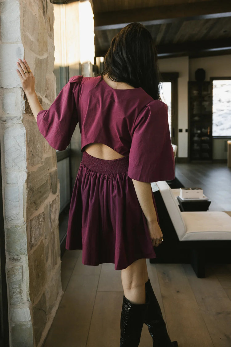Mini skirt dress in burgundy 