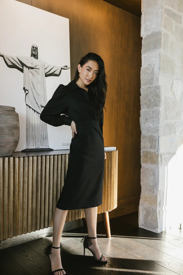 Long sleeve dress in black 