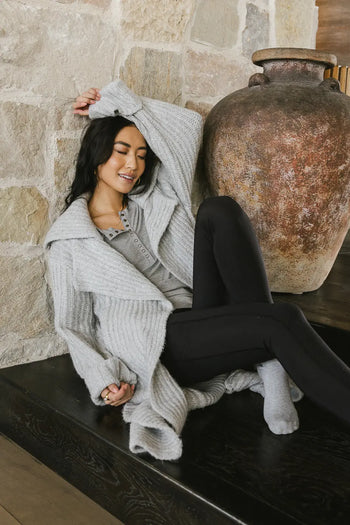 Long sleeves cardigan in grey 