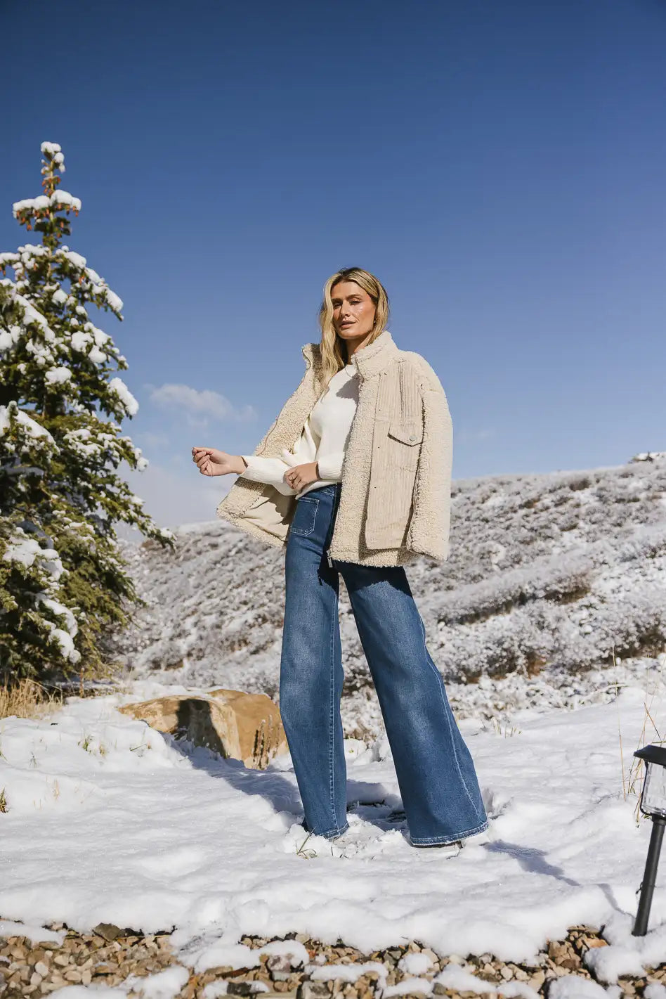 Blue corduroy sherpa clearance jacket