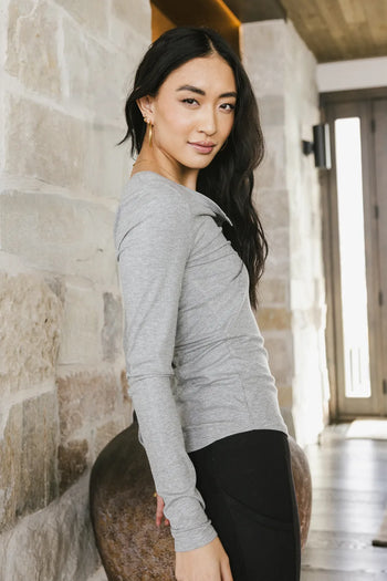 Long sleeves top in grey 