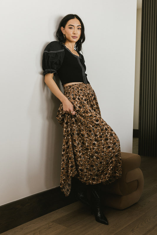 printed maxi skirt