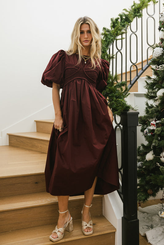 Maxi dress in burgundy