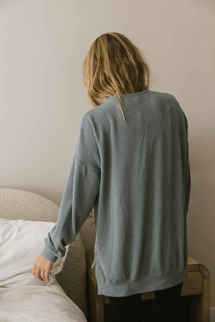 long sleeve textured pullover