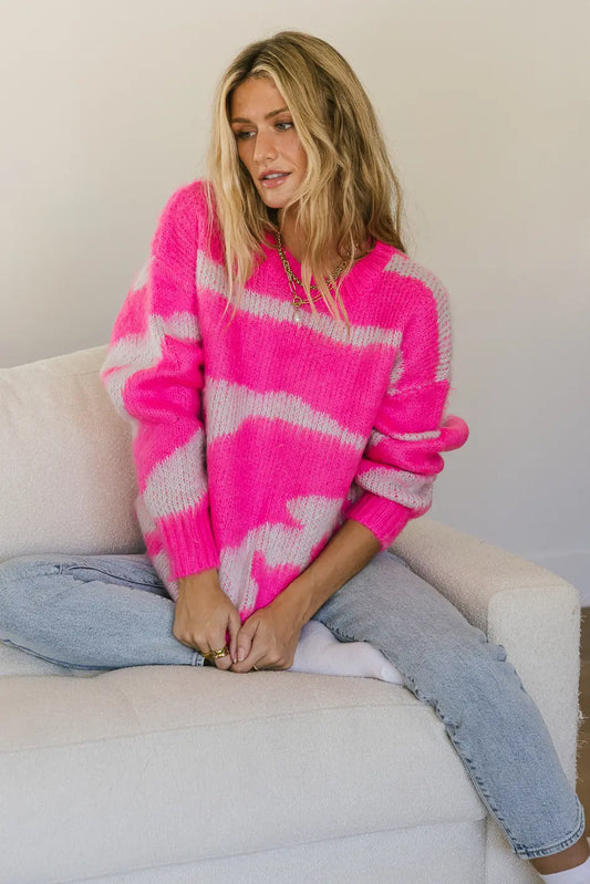 Knit sweater in pink 