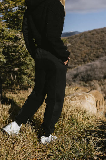 High rise joggers in black 