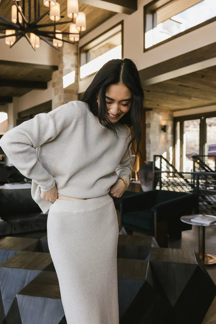 Long sleeves sweater in taupe 