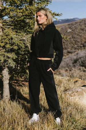 Callie Sherpa Joggers in Black