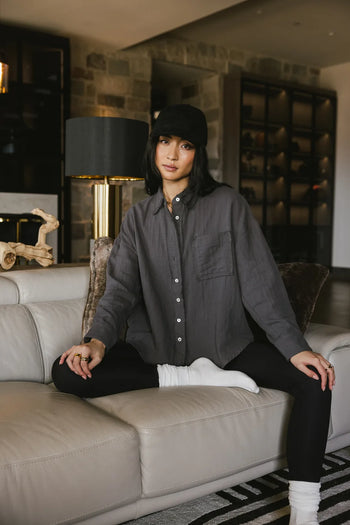 Button up in charcoal 