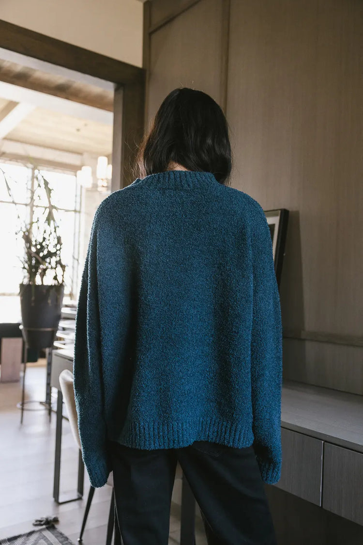 Knit sweater in teal 