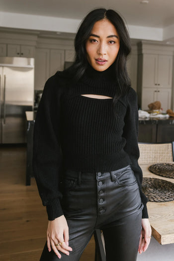 Long sleeves turtleneck in black 