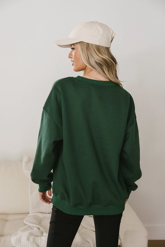 Oversized fit sweatshirt in hunter green 