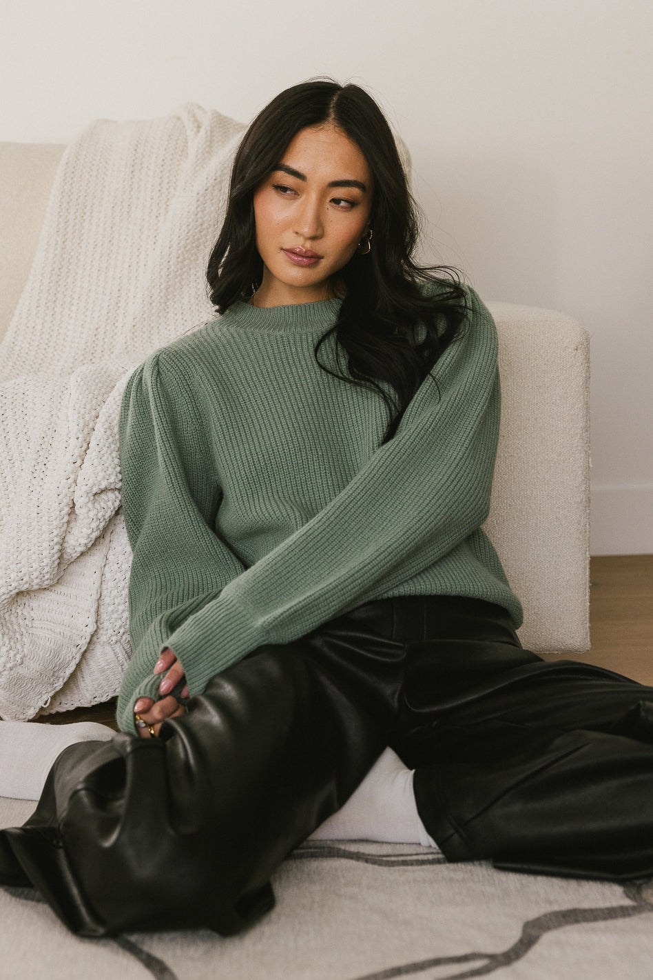 sage knit sweater