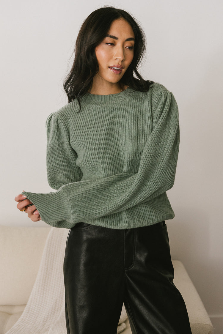 ribbed sweater in sage