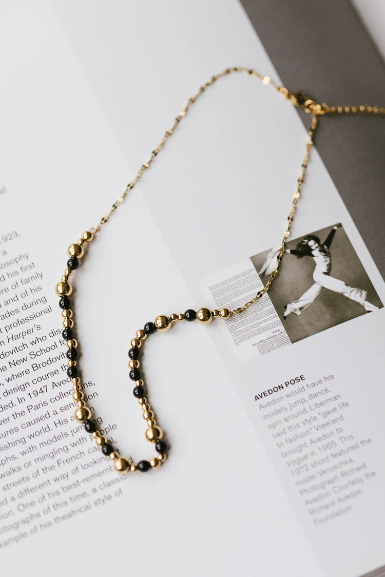 Black and gold beaded necklace 