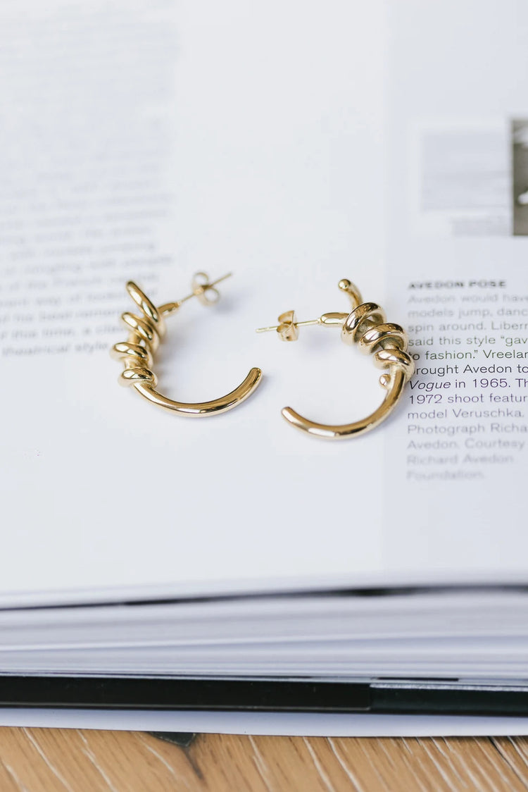 Twisted design gold earrings 