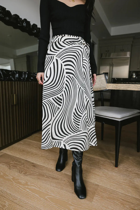 Zebra print skirt in black 