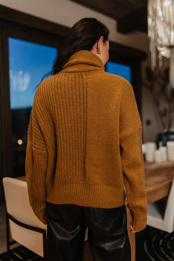 brown knit turtleneck