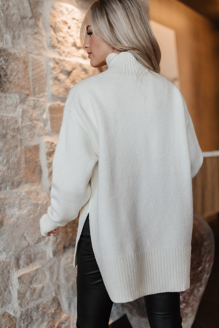 long sleeve white sweater