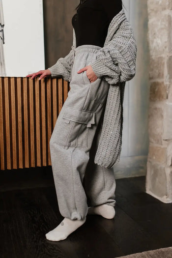 grey cargo sweatpants